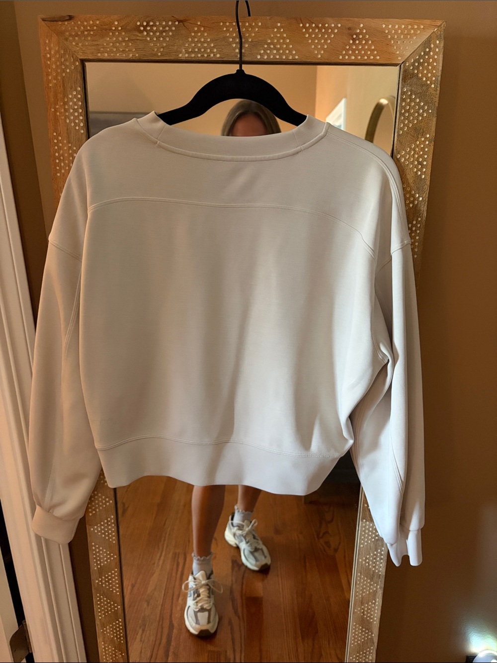 Women's Crewneck Pullover Sweater - bone color - Picture 2 of 3